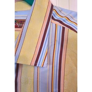 Brandolini‎ Shirt Mens 50" Chest Multi Striped Long Sleeve Button-Down Vintage